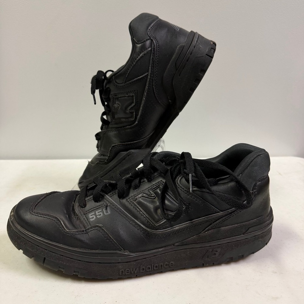New Balance 550 Black Leather Men's Athletic Shoes Size US 10.5 EU 44.5 UK 10